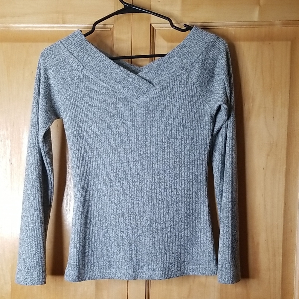 Grey Off Shoulder Top